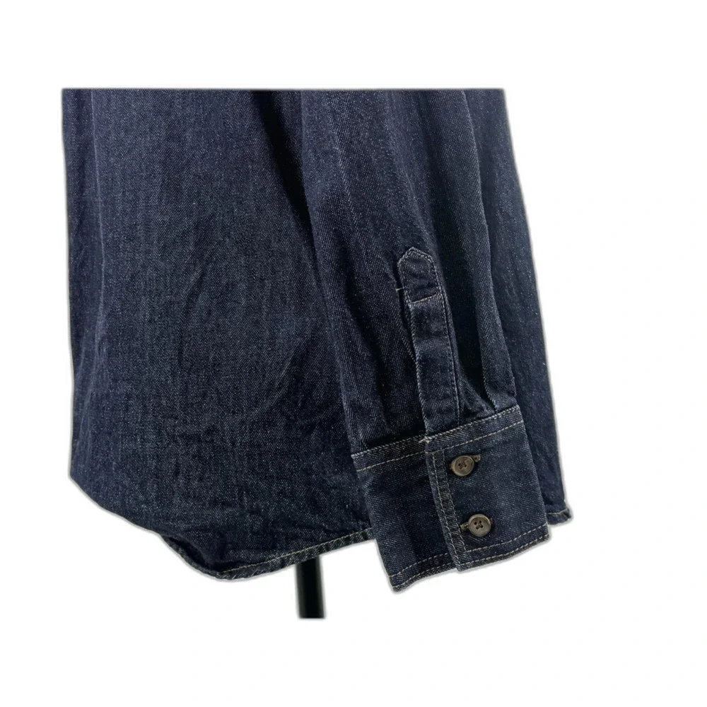 Old Navy 100% Cotton Heavy Denim Rancher Boyfriend Shirt Jacket XL Women Layer - Picture 8 of 11